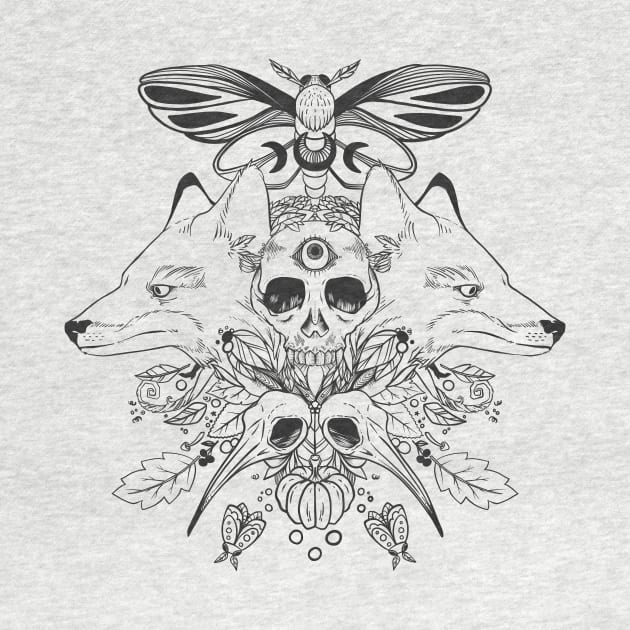 Fox, Autumn Leaves, Moths, Death, And Hummingbird Skulls by cellsdividing